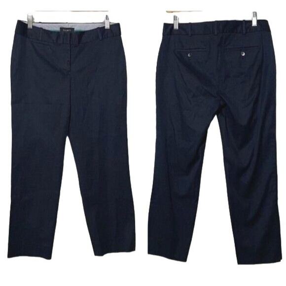 Talbots Pants Women's Size 4 Signature Flat Front Stretch Cropped Navy - Picture 1 of 9